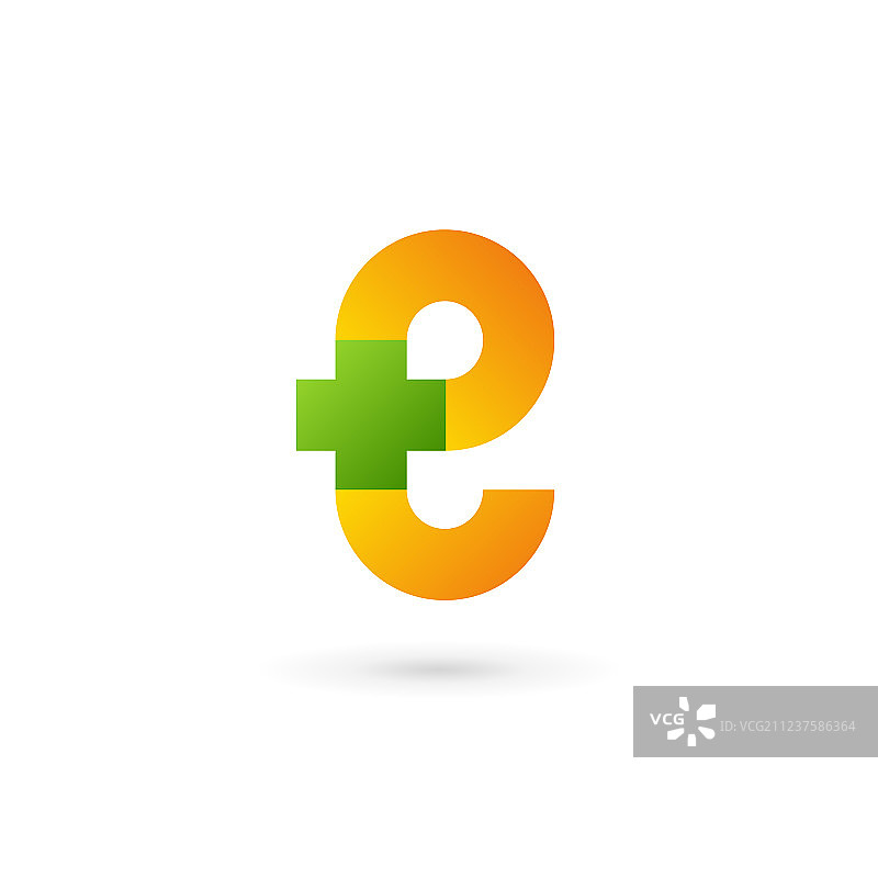 字母E交叉加号标志图标设计模板图片素材