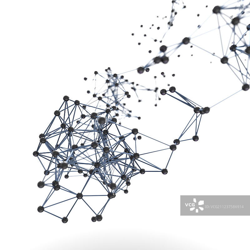 生物与基因线条，微观视角，三维渲染图片素材