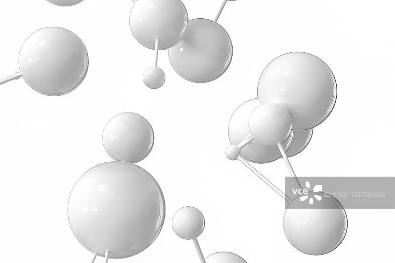 生物与基因线条，微观视角，三维渲染图片素材