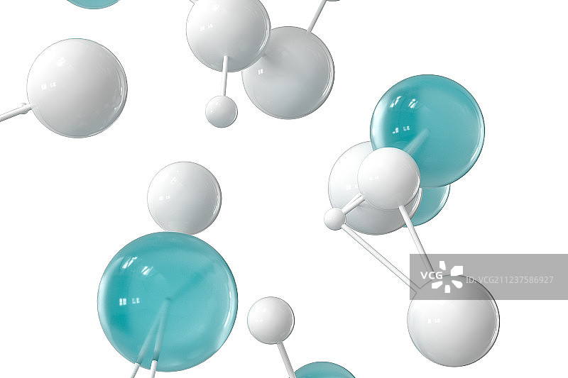 生物与基因线条，微观视角，三维渲染图片素材