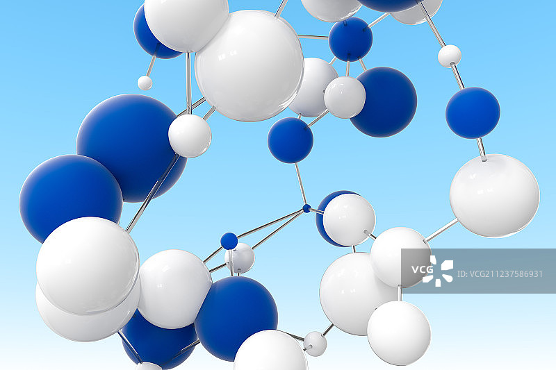 生物与基因线条，微观视角，三维渲染图片素材