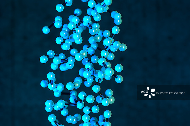 生物与基因线条，微观视角，三维渲染图片素材