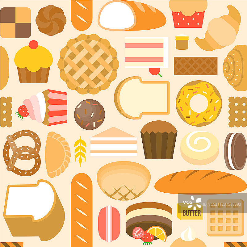 烘焙产品无缝图案图片素材