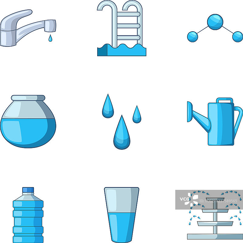 家用饮用水图标卡通风格图片素材