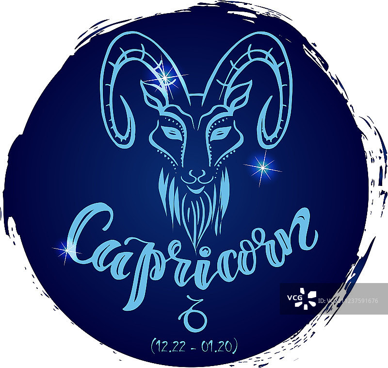 圆形摩羯座标志图片素材