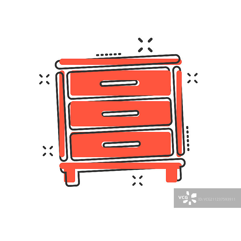 漫画风格的卡通橱柜图标图片素材