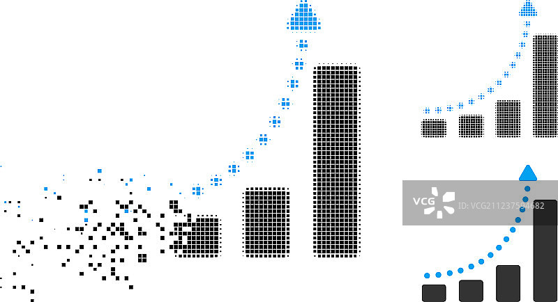 点状半色调条形图趋势图标图片素材