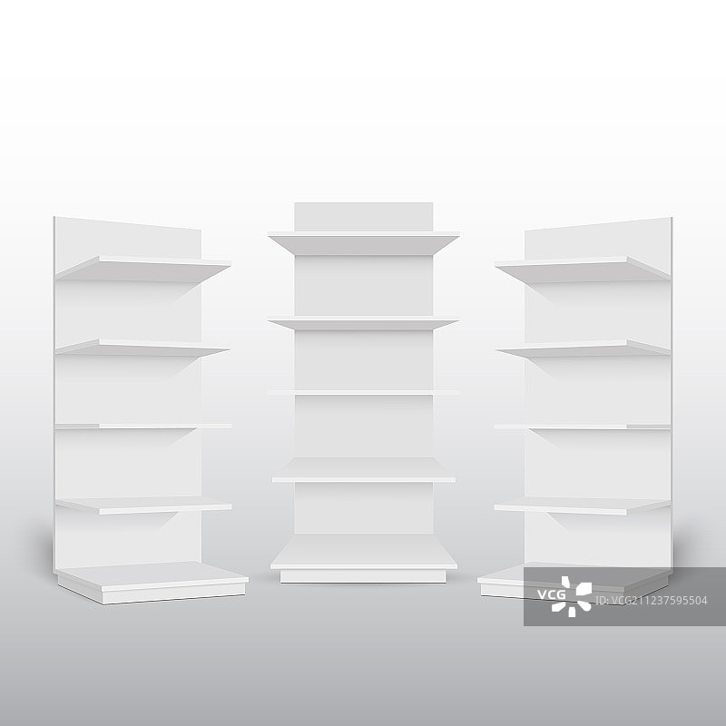 带零售货架的空白展示柜图片素材
