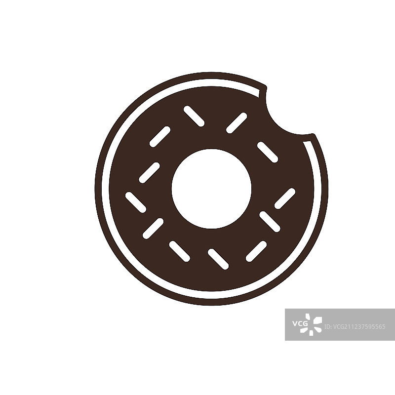 线性风格甜甜圈隔离图标图片素材