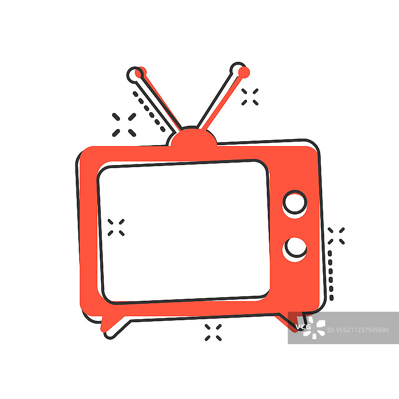 漫画风格电视图标电视标志图片素材