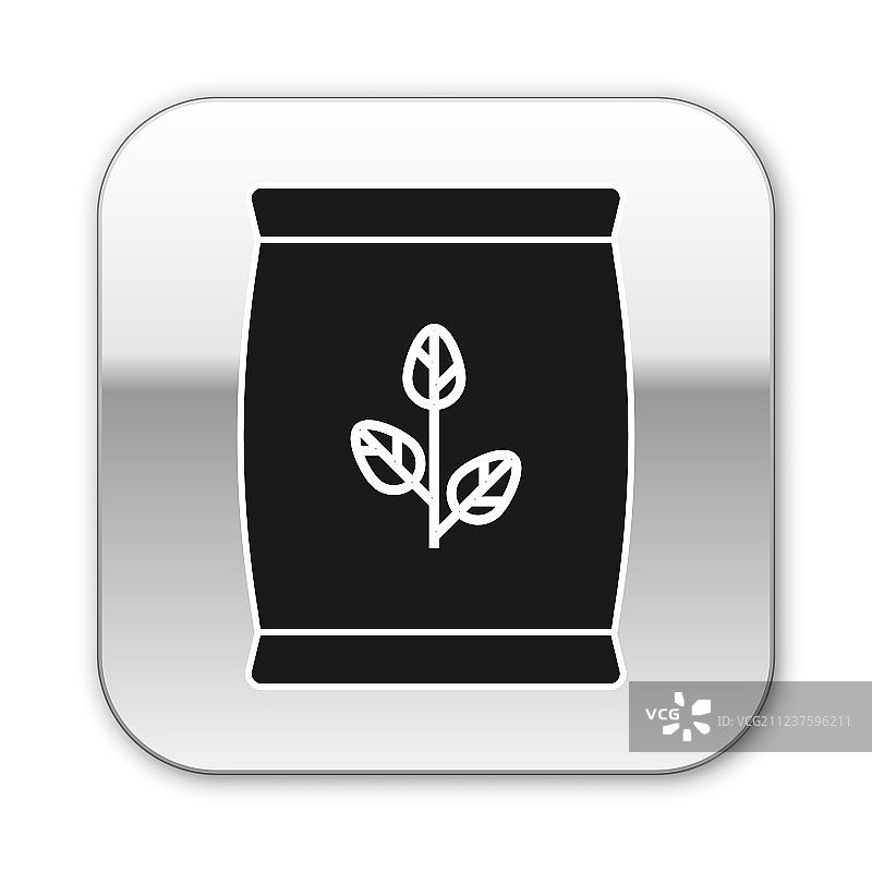 白色背景上的黑色肥料袋图标图片素材