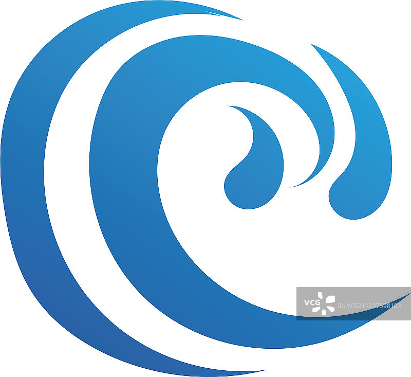 水波纹Logo模板，自然线条图片素材