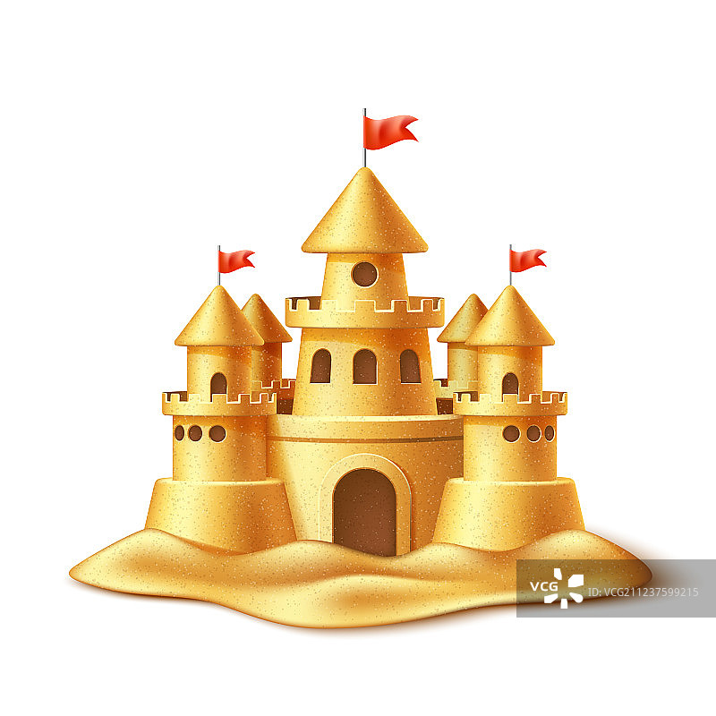 逼真沙堡图片素材