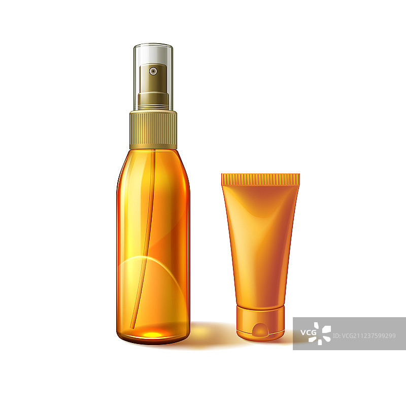 逼真防晒霜管模型广告图片素材