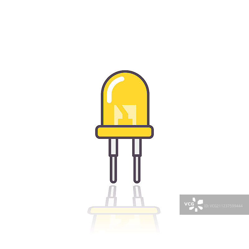 白色背景上的发光二极管轮廓图标图片素材