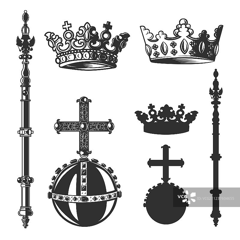 君主纹章符号套装图片素材