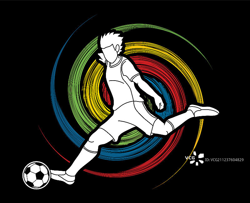 足球运动员射门动作图片素材