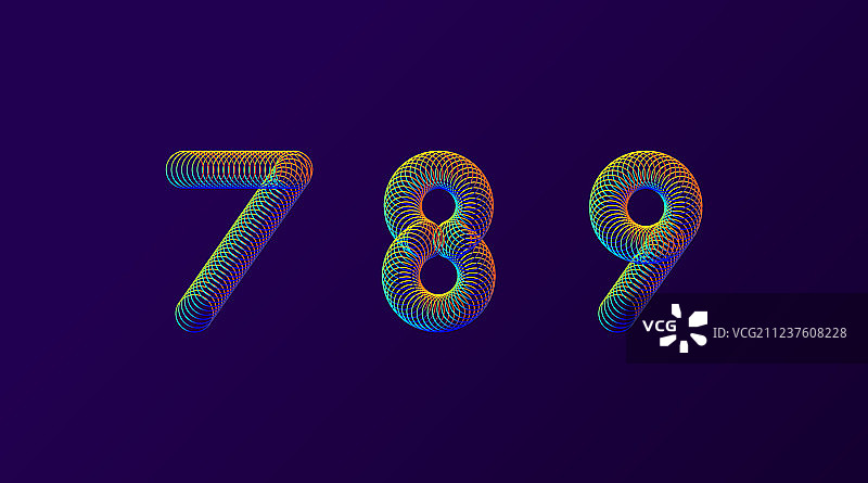 一组彩色现代抽象数字创意图片素材