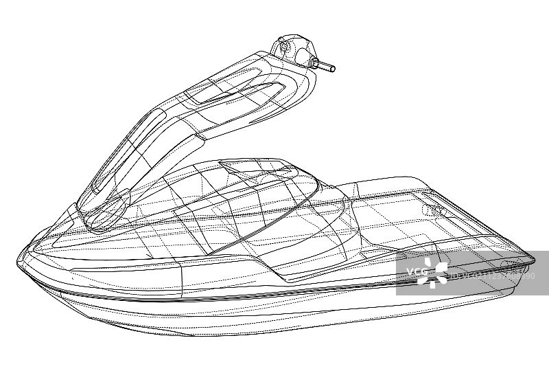 水上摩托艇速写图片素材