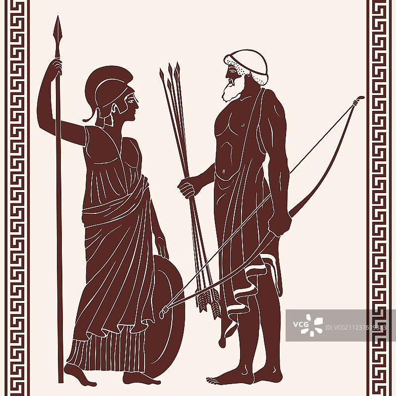 雅典娜·帕拉斯和奥德修斯图片素材