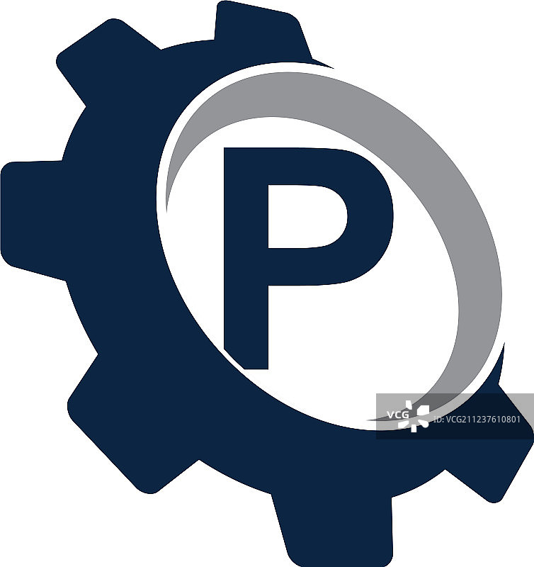 齿轮logo字母P图片素材