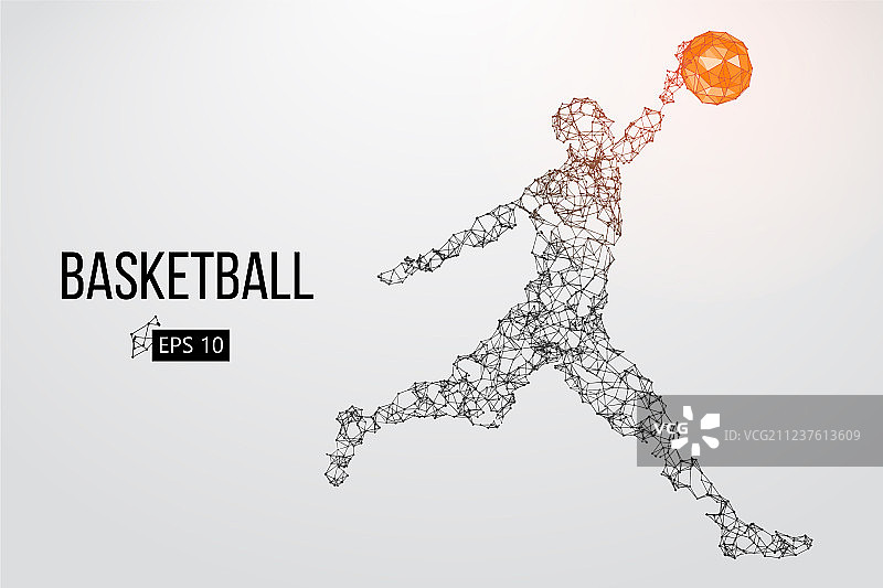 篮球运动员轮廓图片素材