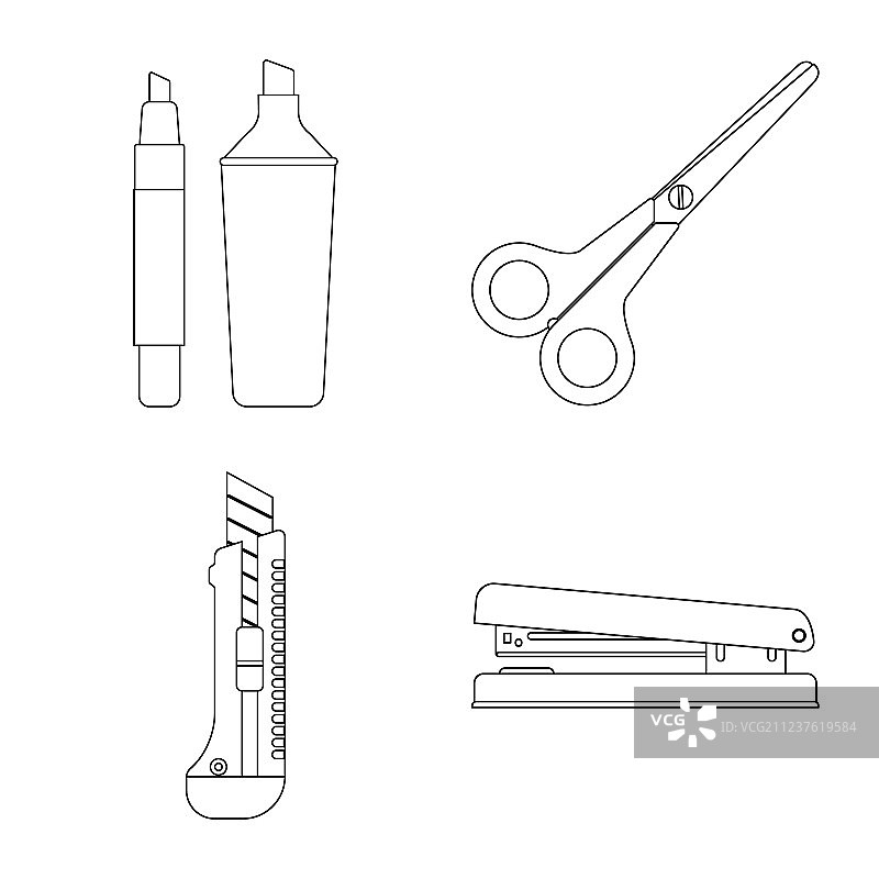 办公用品图标集设计图片素材