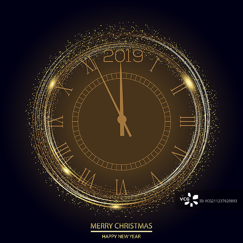 2019 新年或圣诞贺卡图片素材