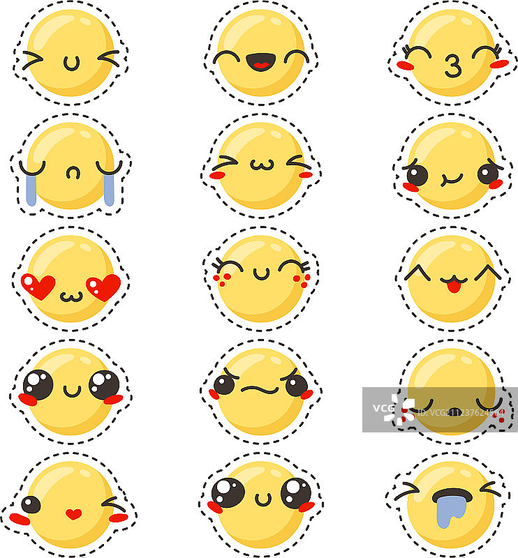 可爱卡哇伊表情贴纸合集图片素材