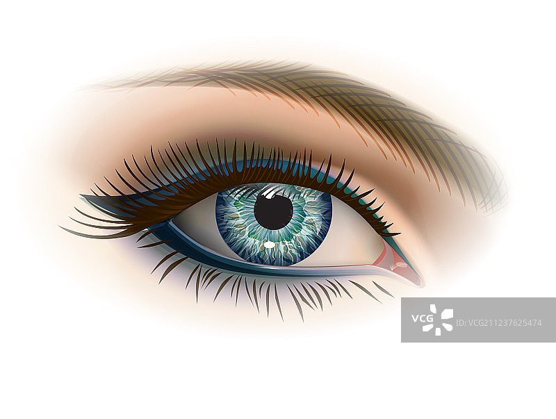 化了妆的灰色眼睛图片素材