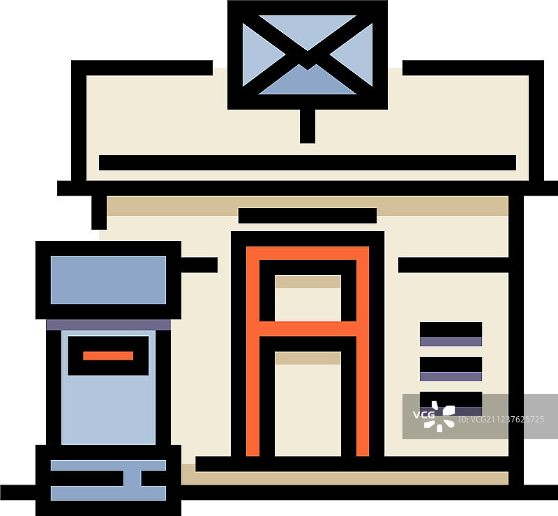 邮局线性颜色图片素材