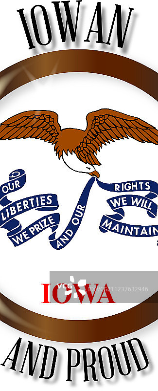 骄傲的爱荷华州旗按钮图片素材