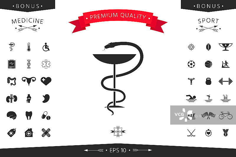 药品店符号医学蛇与杯图片素材