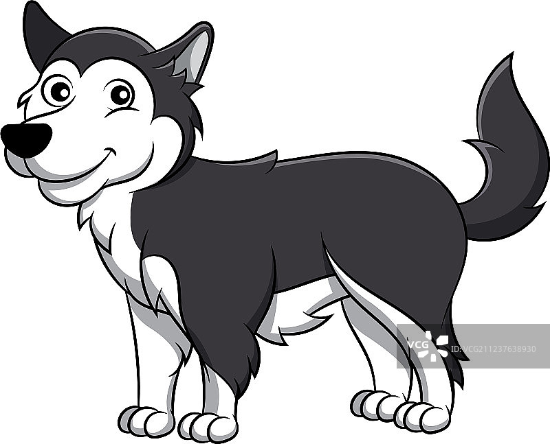 阿拉斯加马拉穆特犬卡通形象图片素材