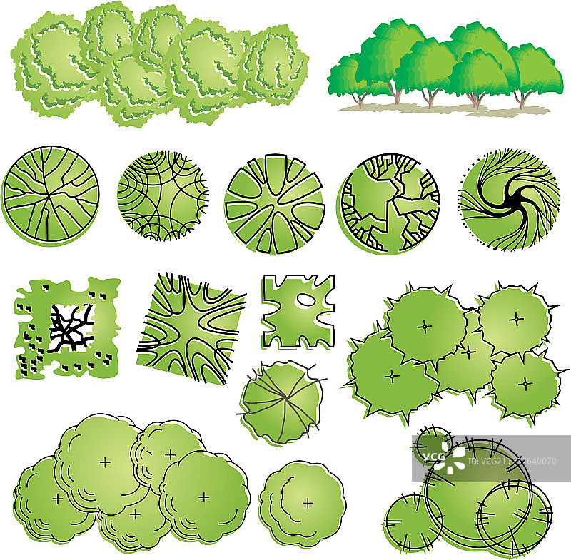 建筑用各种植物和树木图片素材