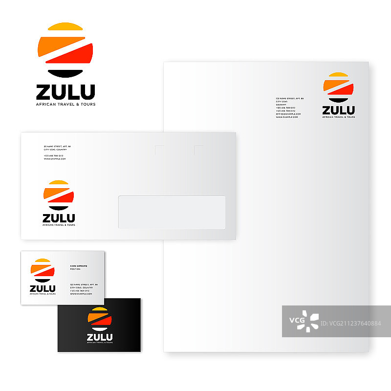 身份祖鲁名片信封图片素材