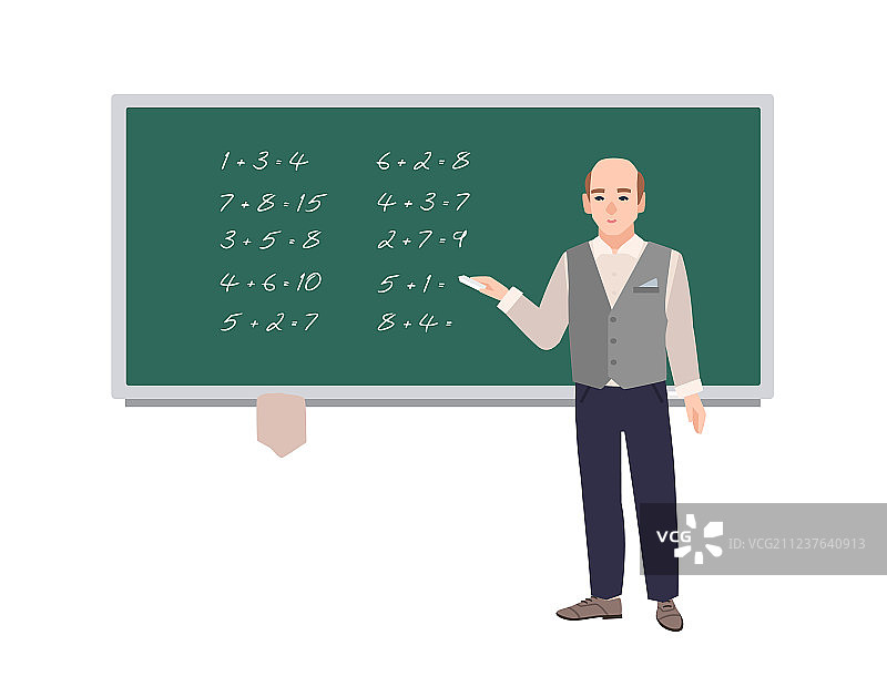 男性数学老师书写数学公式图片素材
