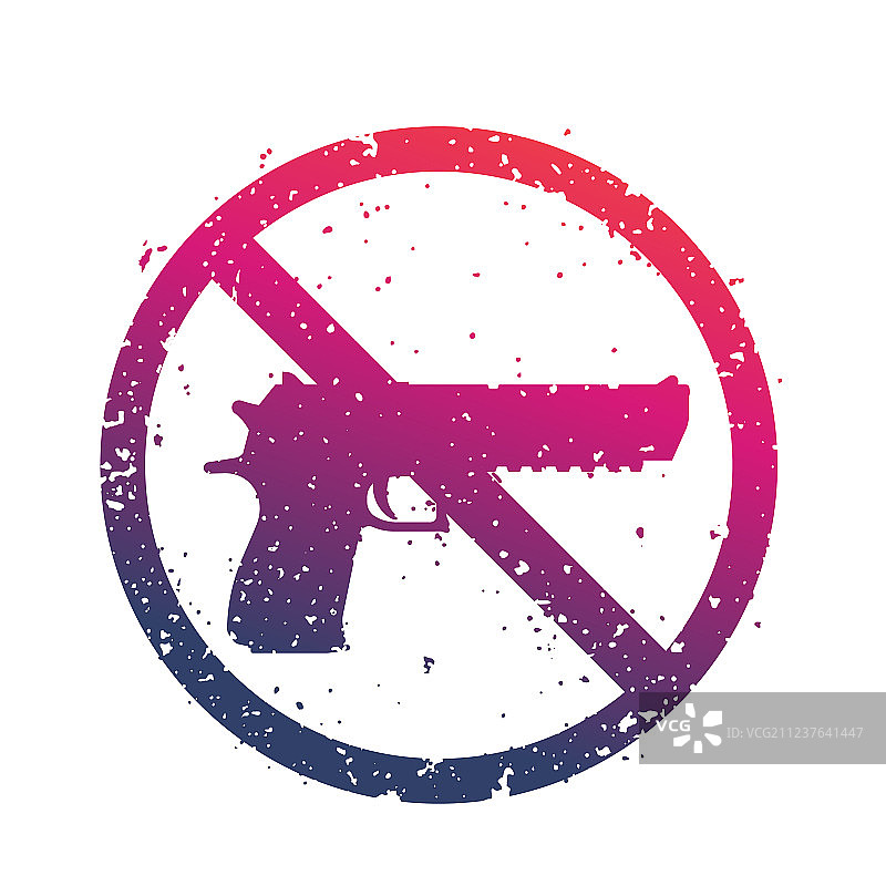 禁止枪支标志与强大的手枪，禁止枪支图片素材