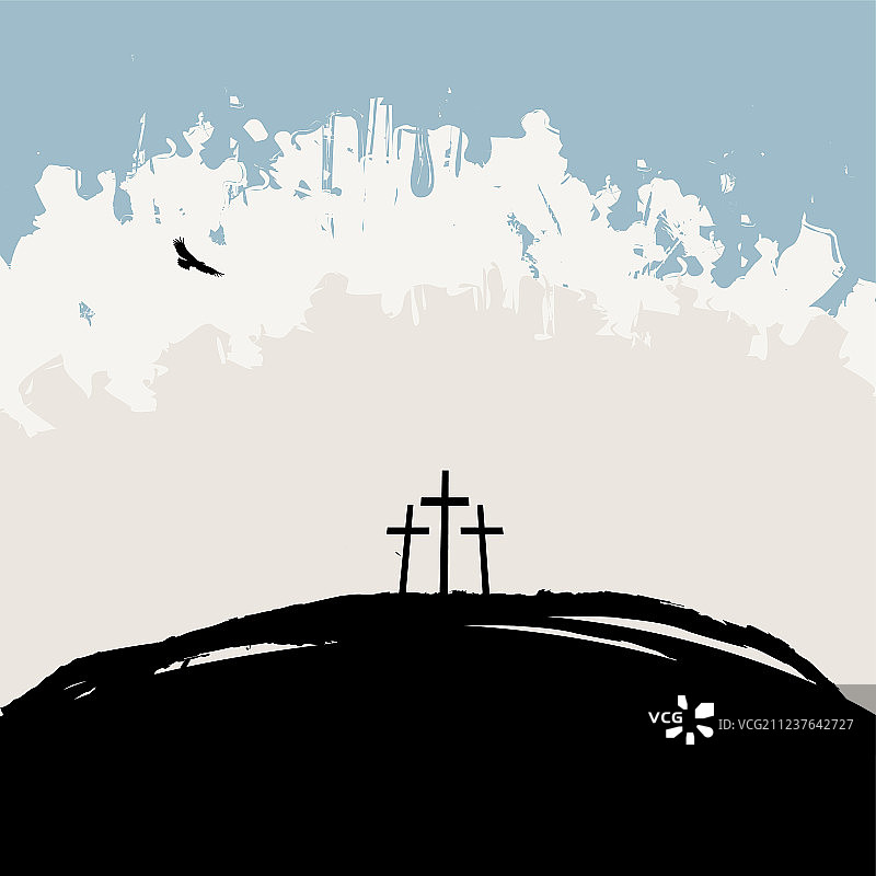 各各他和三座十字架风景图片素材