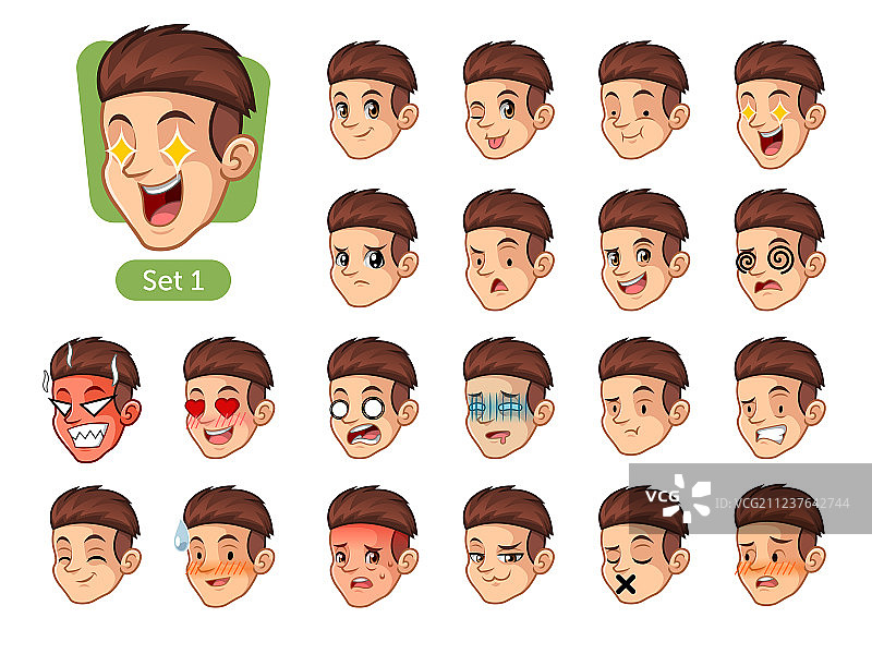 男性面部表情第一辑图片素材