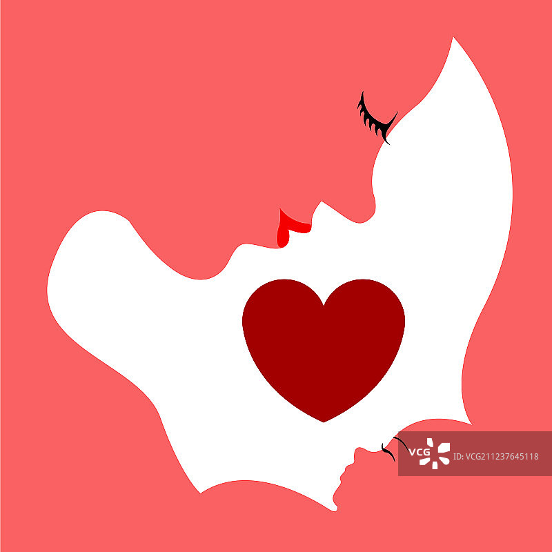 母子抽象剪影图片素材