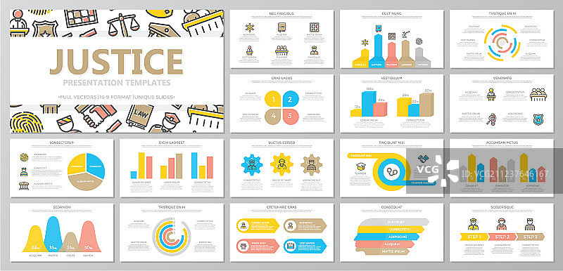 用于犯罪法律警察和司法元素的集合图片素材