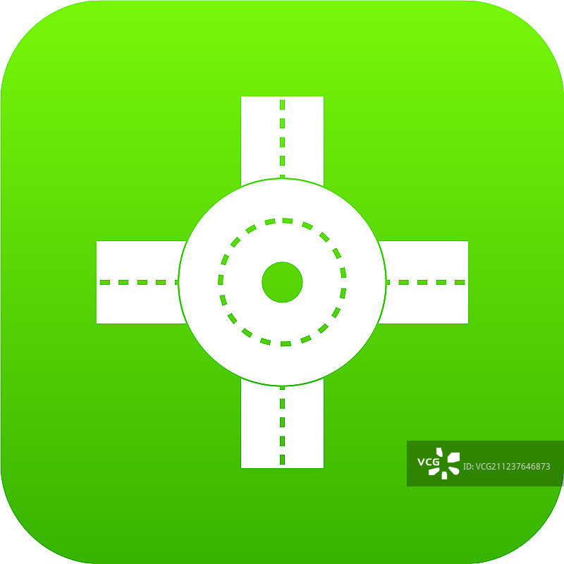 数字绿色的大道路口图标图片素材