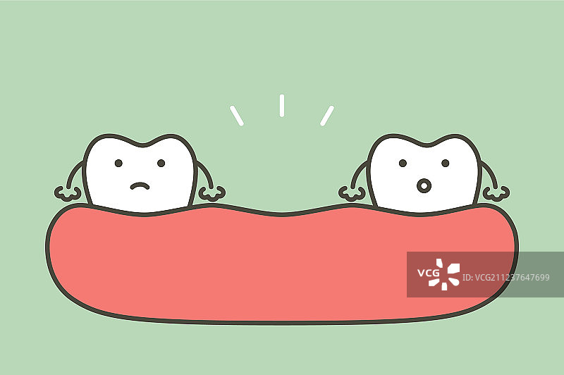 缺失的牙齿-口中牙齿之间的空隙图片素材