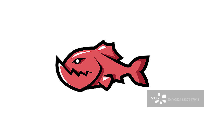 创意红色食人鱼标志图片素材