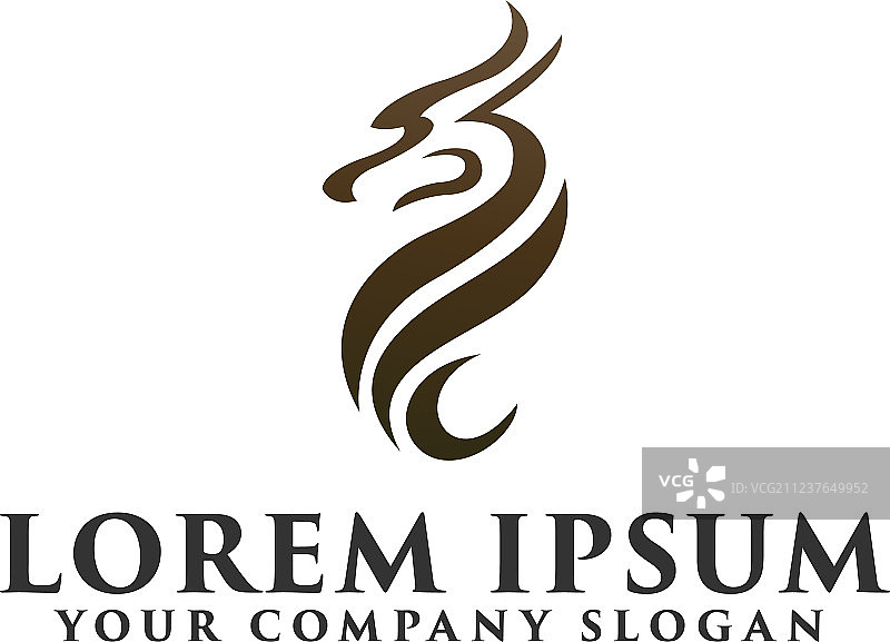 抽象龙logo设计概念模板图片素材