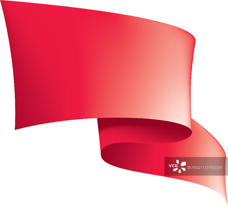 白色背景上飘扬的红旗图片素材