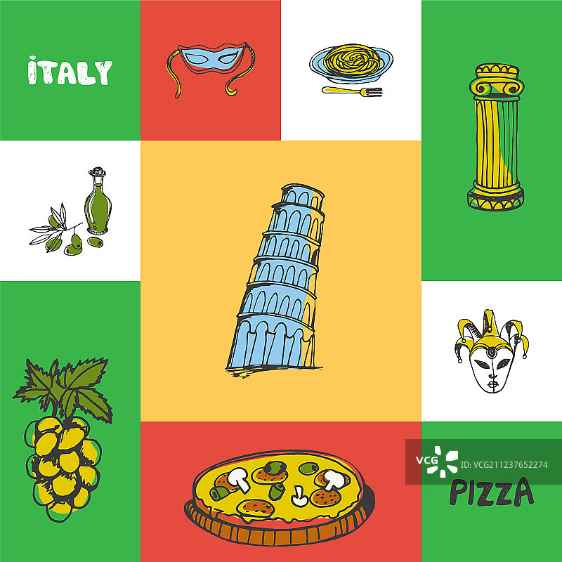 意大利广场涂鸦概念图片素材