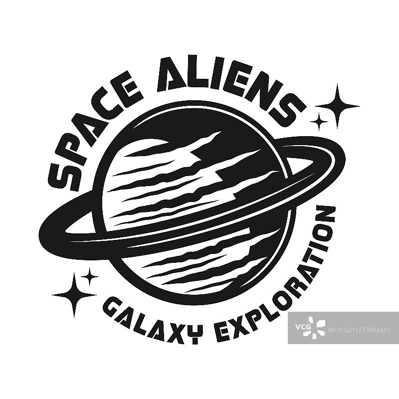 复古风格的外星人行星标志图片素材