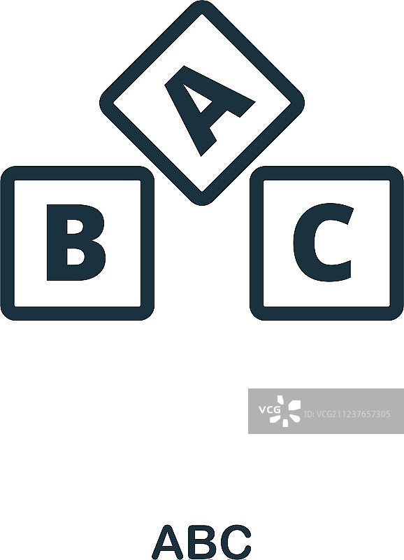 ABC UI线条风格图标设计图片素材